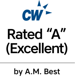Rated “A” (Excellent) by A.M. Best.